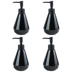 Kuber Industries Liquid Soap Dispenser | Handwash Soap Dispenser | Soap Dispenser for Wash Basin | Shampoo Dispenser Bottle | Bathroom Dispenser Bottle | Pack of 4 | ZX060BK |250 ml | Black