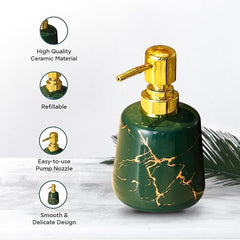 Kuber Industries Liquid Soap Dispenser | Handwash Soap Dispenser | Soap Dispenser for Wash Basin | Shampoo Dispenser Bottle | Bathroom Dispenser Bottle | Pack of 4 | JY00099GN | 260 ml | Green