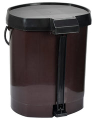 Heart Home Plastic Pedal Dustbin For Home, Kitchen, Office, Bathroom With Detachable Bucket, 10 Litre- Pack of 2 (Brown)-47HH0732