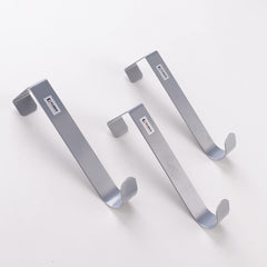 Kuber Industries Cloth Hanger|Wall Mounted Towel Hanger|Multipurpose Cloth & Towel Holder|Iron Spray Material|Easy Installation|Interchangeable Over The Door Hook | Pack of 6 |Silver