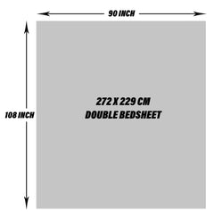 Heart Home Double Bedsheet with 2 Pillow Covers | 160 TC Premium Cotton Bedsheet for Double Bed | Bedsheet for Living Room-Home & Hotels | Dezier Check Flower | 90x108 Inch | Beige