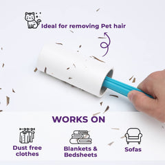 Kuber Industries Lint Remover | Super Sticky Lint Roller | Easy | Lint Roller for Clothes | Lint Roller for Pet Hair | 60 Sheets (1 Roller + 1 Replacement Roll) (Pack Of 2)