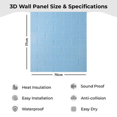 Kuber Industries Foam Brick Pattern 3D Wallpaper for Walls|Soft PE Foam|Easy to Peel, Stick & Remove DIY Wallpaper|Suitable on All Walls|Set of 5 Sheets, 70 cm X 77 cm (Pack of 1)