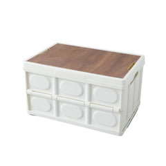 Urbane Home Folding Storage Box for Clothes with Lid | Plastic Box For Underbed Storage | Collapsible and Stackable | Clothing and Closet Organizer | 53x36x29cm | White