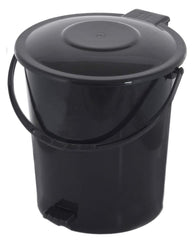 Fun Homes Plastic Dustbin Garbage Bin with Handle (10 Liters, Black)