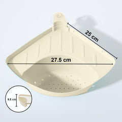 Kuber Industries Pack of 3 Kitchen Sink Stand | Food Strainer Stand for Kitchen | Vegetable-Fruit Drainer Holder | Sink Stopper Shifter for Kitchen | Multipupose Kitchen Sink Stand | TM20002WH | White