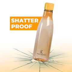 Kuber Industries BPA Free Plastic Water Bottles | Unbreakable, Leak Proof, 100% Food Grade Plastic | for Kids & Adults | Refrigerator Plastic Bottle Set of 4|Orange (Pack of 5)