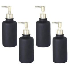 Kuber Industries Liquid Soap Dispenser | Handwash Soap Dispenser | Soap Dispenser for Wash Basin | Shampoo Dispenser Bottle | Bathroom Dispenser Bottle | Pack of 4 | JY00231BK | 400 ml | Black