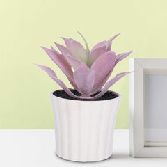 Kuber Industries Artificial Plants for Home D?cor|Natural Looking Indoor Fake Plants with Pot|Artificial Flowers for Decoration-Pack of 4 (Lavender)