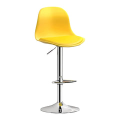 Kuber Industries Revolving Curvy Bar Stool Chair for Kitchen with Footrest & 360 Swivel | 32 inch Height Adjustable High Chair for Breakfast Counter & Cafeteria | High Bar Chair | Yellow