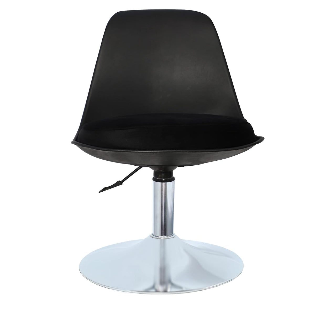 Heart Home Revolving Curvy Mini Bar Stool Chair for Kitchen with Leather Seat & 360 Swivel | 20 inch Height Adjustable Kiddle Food & Study Chair for Baby | Kids Counter Stools | Black