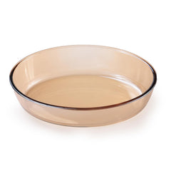Urbane HomeBorosilicate Glass Baking Tray-Oval Shape | Yellow Microwave Oven Safe Utensils | Rectangular Bread Moulds for Baking | Dishwasher Safe | Multipurpose use Serving Tray (Amber, 2.4L)