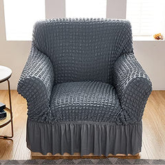 Kuber Industries Pack of 4 Sofa Cover | Single Seater Sofa Cover |Sofa Chair Cover | Couch Cover for Hall | Universal Sofa Slipcover | Elastic Spandex Sofa Cover for Living Room |OSSC004 |Silver Grey