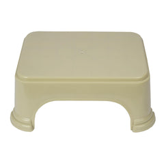 Heart Home Bathroom Stool | Bathroom Plain Square Stool | Plastic Stool For Bathroom | Stool for Kitchen | Bathroom Patla | Support Stool for Bathroom | P6 | Pack of 2 | Beige