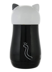 Heart Home Small Stainless Steel Hot & Cold Vacuum Thermos Travel Mug Tea Water Bottle Coffee Flask, 280ml (Black), Standard