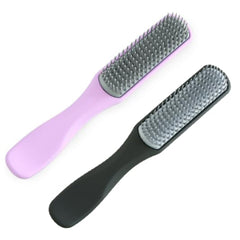 Kuber Industries Hair Brush | Flexible Bristles Brush | Hair Brush with Paddle | Straightens & Detangles Hair Brush | Suitable For All Hair Types | Small | Set of 2 | Black & Purple