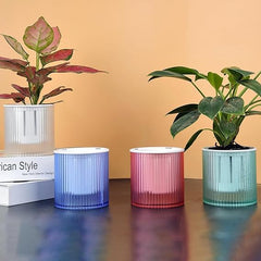 Urbane Home Flower Pot | Flower Planter Pots for Indoor | Flower Pots for Outdoor | Pot for Garden & Balcony Flowering | Self Watering Flower Pot | P48-2..| Pack of 4 | Multi