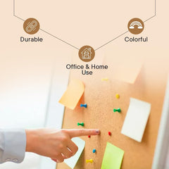 Kuber Industries Solid color Push Pins Tacks|Heavy-Duty Notice Board Pins 200" (Multi) (Pack of 5)