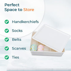 Kuber Industries Cloth Storage Box 15 Compartment with Lid|Wardrobe Organizer For clothes-Pack of 5 (White)