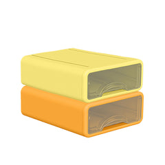 Kuber Industries (Set of 4) Stackable Stationary Organizers Drawer with Translucent for Home, Office & Makeup Suppliance | Desktop Storage Box Table Organiser, JSNH604L-1YO | Yellow & Orange