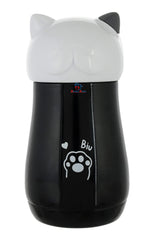 Heart Home Small Stainless Steel Hot & Cold Vacuum Thermos Travel Mug Tea Water Bottle Coffee Flask, 280ml (Black), Standard