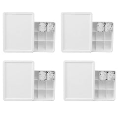 Kuber Industries Cloth Storage Box 15 Compartment with Lid|Wardrobe Organizer For clothes-Pack of 4 (White)