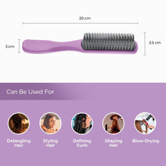 Kuber Industries Hair Brush | Flexible Bristles Brush | Hair Brush with Paddle | Straightens & Detangles Hair Brush | Suitable For All Hair Types | C19-PRUP-S | Small | 12 Piece | Pack of 4 | Purple
