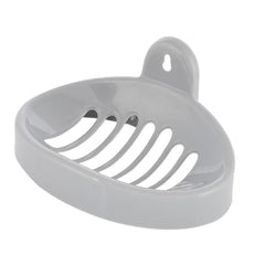 Kuber Industries Soap Holder|Sink Soap Holder|Plastic Wall Mounted Soap Holder|Oval Shape Self Draining Soap Dish for Bathroom (Silver)