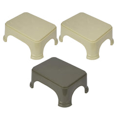 Kuber Industries Bathroom Stool | Bathroom Plain Square Stool | Plastic Stool For Bathroom | Stool for Kitchen | Bathroom Patla | Support Stool for Bathroom | P6 | Pack of 3 | Multi