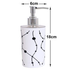 Kuber Industries Liquid Soap Dispenser|Dot Print Plastic Empty Bathroom Sanitizer|Lotion|Shampoo Dispenser Bottle,300 ML (White)