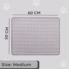 Kuber Industries Rectangular Dog & Cat Bed|Premium Cool Ice Silk with Polyester With Bottom Mesh|Multi-Utility Self-Cooling Pad For Dog & Cat|Light-weight & Durable Dog Bed|ZQCJ001G-M|Grey (Pack Of 6)