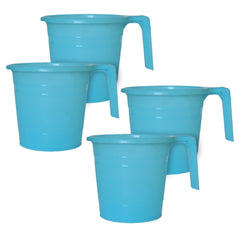 Heart Home Plastic Bathroom Mug, 2 Litre- Pack of 4 (Blue)-50HH0859