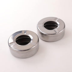 Kuber Industries Decorative Ash tray Stylish|Round Shape Pack of 10 (Silver)