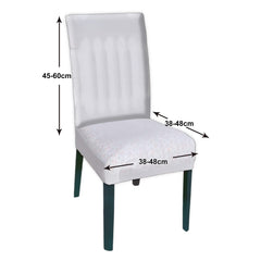 Heart Home Polyester Stretchable Elastic Dining Chair Cover/Seat Slipcover/Seat Protector- Pack of 6 (White)-50HH0990