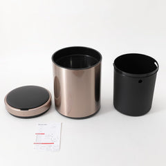 Urbane Home Sensor Dustbin | Round Sensor Dustbin | Touchless Trash Can | Smart Dustbin for Bedroom-Office-Living Room | Automatic Garbage Can | HN-ZY-RG-9L | Rose Gold