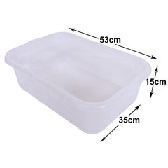 Heart Home Exel Storage Tray|Plastic Tray for Storage Organizer|Multipurpose Kitchen Tray|Big Storage Basket Tray|Pack of 2 (Transparent)