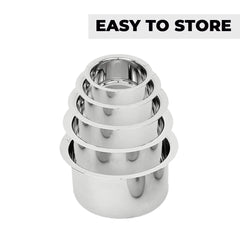 Kuber Industries Set of 5 Stainless Steel Tope Set (800ml, 1L, 1.4L, 1.9L and 2.4L) I Gas Stove and Induction Compatible I Triply Tope I Heavy Duty Gauge (Pack of 3)