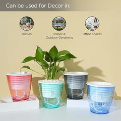 Kuber Industries Flower Pot | Flower Planter Pots for Indoor | Flower Pots for Outdoor | Pot for Garden & Balcony Flowering | Self Watering Flower Pot | P35-2..| Pack of 16 | Multi