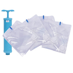 Heart Home Vacuum Storage Bags|Space Saver Bags|Travel Vacuum Storage Seal Bags for Comforters Blankets Clothes Pillows With Hand Pump,70x100 cm,Pack of 4 (Transparent)