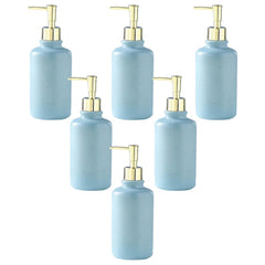 Kuber Industries Liquid Soap Dispenser | Handwash Soap Dispenser | Soap Dispenser for Wash Basin| Bathroom Dispenser Bottle | 6 Piece | Pack of 2 | 400 ml | JY00231BU | Blue