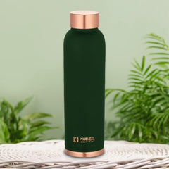 Kuber Industries Copper Water Bottle | BPA Free, Non Toxic | Leakproof, Durable & Lightweight | With Added Health Benefits of Copper | Ergonomic Design & Easy to Clean | Green| 950 ml (Pack Of 4)