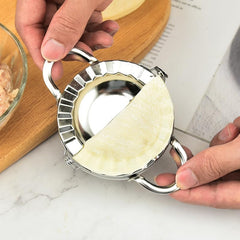 Kuber Industries Pack of 3 Stainless Steel Dumpling Maker | Dumpling Wrapper Mold for Kitchen | Momos Maker | Gujiya Maker | Manual Dumpling Maker | GS-K0028S | Silver