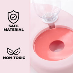 Kuber Industries Animal Feeding Plastic 2 in 1 Pet Bowls | Cat & Dog Bowl | Small/Medium Size Pet Feeding Bowl | Non-Toxic & 100% Safe for Pets (Pack of 6) | Pink