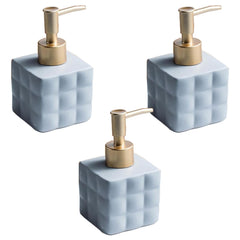 Urbane Home Liquid Soap Dispenser | Handwash Soap Dispenser | Soap Dispenser for Wash Basin | Shampoo Dispenser Bottle | Bathroom Dispenser Bottle | 3 Piece | ZX043GY | 220 ml | Gray