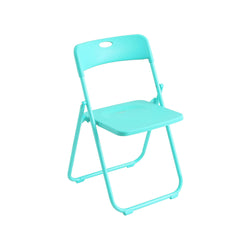 Urbane Home Folding Chair for Home | Iron Frame & PP Plastic Seat | Lightweight, Portable, Balcony, Garden, Camping Chair | Anti Slip Legs | Indoor Outdoor Chair | Lake Blue | 44 * 42 * 75cm