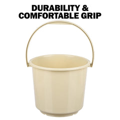 Kuber Industries Bucket | Plastic Bucket for Mopping | Bucket for Cleaning | Storage Container Bucket | Water Storage Bucket | Bathroom Bucket | Plain Bucket | 5 LTR | Beige