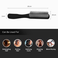Kuber Industries Hair Brush | Flexible Bristles Brush | Hair Brush with Paddle | Straightens & Detangles Hair Brush | Suitable For All Hair Types | 6 Piece | C19-BLK-S | Small | Pack of 3 | Black