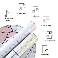 Kuber Industries PET Wallpaper for Walls Kid’s Room|Self-Adhesive, Oilproof, Heat Resistant and Waterproof I DIY Designer Wall Sticker I Set of 2 Rolls, 60cmx300cm (Pack of 5)