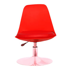 Kuber Industries Revolving Curvy Mini Bar Stool Chair for Kitchen with Leather Seat & 360 Swivel | 20 inch Height Adjustable Kiddle Food & Study Chair for Baby | Kids Counter Stools | Red