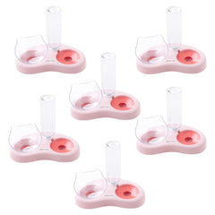 Kuber Industries Animal Feeding Plastic 2 in 1 Pet Bowls | Cat & Dog Bowl | Small/Medium Size Pet Feeding Bowl | Non-Toxic & 100% Safe for Pets (Pack of 6) | Pink